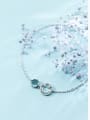 thumb Pure silver Aurora sweet blue gradient synthetic glazed smile Bracelet 1