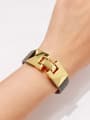 thumb Alloy With Gold Plated Punk Fringe Artificial Leather Bangles 4