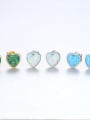 thumb Sterling Silver Compact heart shaped opal earring 2