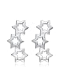 thumb Tiny Hollow Stars 925 Silver Stud Earrings 0