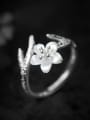 thumb S925 silver natural shells chery flower opening ring 0