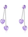 thumb Fashion Heart Cubic austrian Crystals Alloy Drop Earrings 4