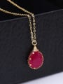 thumb Pink Water Drop Shaped Natural Stone Necklace 0