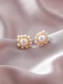 thumb Alloy With Gold Plated Simplistic Flower Stud Earrings 1