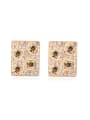 thumb Personalized Champagne Gold Plated austrian Crystals-covered Stud Earrings 1