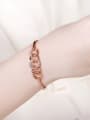 thumb Simple Style Hollowed Rose Gold Zircon Bangle 1