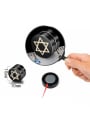 thumb Stainless Steel With Black Gun Plated Personality Star of david Stud Earrings 2