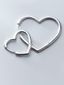 thumb 925 Sterling Silver With Platinum Plated Simplistic Heart Clip On Earrings 2