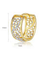 thumb Classic two-color plating hollow pattern earrings 2