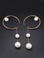 thumb Fashion Artificial Pearls Hollow Round Earrings 0