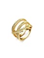 thumb Exquisite Cross Design 18K Gold Plated Ring 0