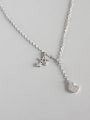 thumb Sterling Silver Star Moon clavicle chain 0