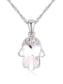 thumb Simple Little Palm Pendant austrian Crystal Alloy Necklace 2