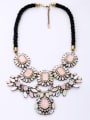 thumb Alloy Flowers-Shaped Woven Rope Sweater Necklace 0