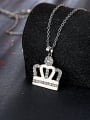 thumb Women Exquisite Crown Shaped Rhinestones Necklace 3