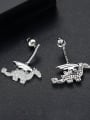 thumb Copper With Platinum Plated Cartoon Dinosaur Cluster Earrings 2