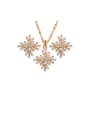 thumb Copper With Cubic Zirconia Simplistic Flower Earrings And Necklaces 2 Piece Jewelry Set 2