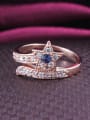 thumb Blue Rose Gold Plated Star Shaped Zircon Ring 1