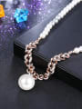 thumb Elegant Rose Gold Plated Artificial Pearl Geometric Two Pieces Jewelry Set 1