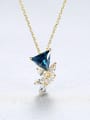 thumb 925 Sterling Silver With Gold Plated Personality Triangle Necklaces 3