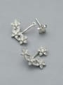 thumb Exquisite Flower Shaped Zircon Drop Earrings 2