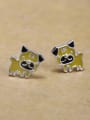 thumb Tiny Yellow Puppy Dog Glue 925 Silver Stud Earrings 0