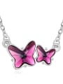 thumb Fashion Double Butterfly austrian Crystals Alloy Necklace 3