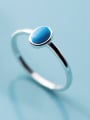thumb 925 Sterling Silver With Turquoise Simplistic Oval free szie  Rings 1