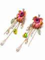 thumb Fashion Colorful Flower-Shaped Alloy Drop Chandelier earring 1