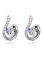 thumb Fashion Heart austrian Crystals Swan Alloy Stud Earrings 1