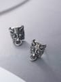 thumb 925 Sterling Silver With Antique Silver Plated  Zodiac Cattle Stud Earrings 2