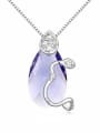 thumb Fashion Water Drop austrian Crystal Little Snake Alloy Necklace 3