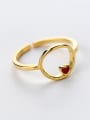 thumb Fashion Gold Plated Red Heart Design S925 Silver Ring 0