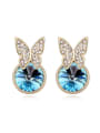 thumb Fashion Shiny Swaroski Crystals Butterfly Stud Earrings 1