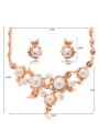 thumb Alloy Rose Gold Plated Fashion Artificial Pearls Two Pieces Jewelry Set 3