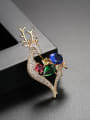 thumb Copper inlaid AAA zircon colored fawn Brooch 2