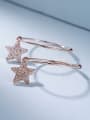 thumb Fashion Zirconias-covered Star Rose Gold Plated 925 Silver Earrings 0