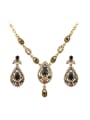 thumb Retro style Resin stones Water Drop shaped Alloy Two Pieces Jewelry Set 0