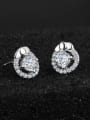 thumb Fashion Tiny 925 Sterling Silver White Cubic Zirconias Stud Earrings 1