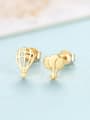 thumb 925 Sterling Silver With Gold Plated Simplistic badminton  Stud Earrings 3
