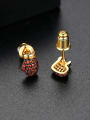 thumb Copper With 18k Gold Plated Fashion Clothes Stud Earrings 3