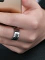 thumb Stainless Steel With White Gold Plated Simplistic Feather Men Rings 2