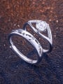thumb 925 Sterling Silver With Cubic Zirconia Simplistic Loves  Band Rings 0