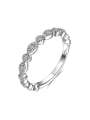 thumb Delicate Geometric Shaped Silver Plated Zircon Ring 0