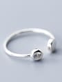 thumb 925 Sterling Silver With Platinum Plated  Round Free Size Rings 4