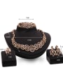 thumb Alloy Imitation-gold Plated Vintage style Rhinestones Leaves shaped Four Pieces Jewelry Set 2