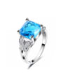 thumb Elegant Blue Glass Stone Butterfly Shaped Ring 0