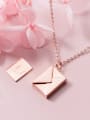 thumb Sterling Silver simple square envelopes love letter necklace 0