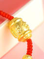 thumb Copper Alloy 24K Gold Plated Beads Woven Red String Bracelet 2