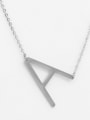 thumb English A-Z Titanium Clavicle Letter Necklace 3
